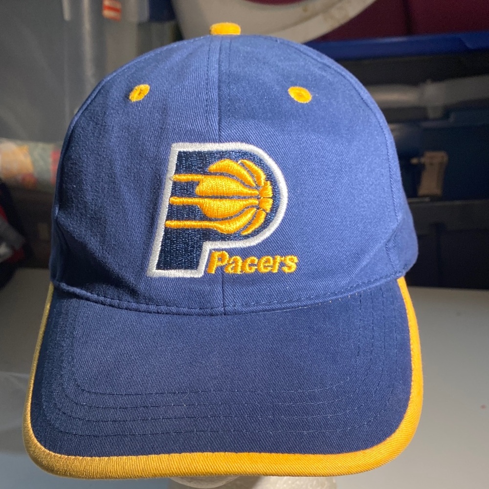 Indiana Pacers NBA Men’s Adjustable Blue and Yellow Hat Cap